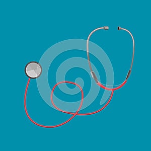 Stethoscope Red Doctor Tool Medical Vector