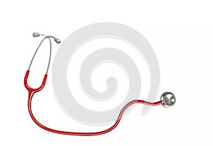 Stethoscope red medical use isolated