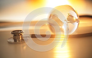 Stethoscope's Chestpiece And Crystal Globe