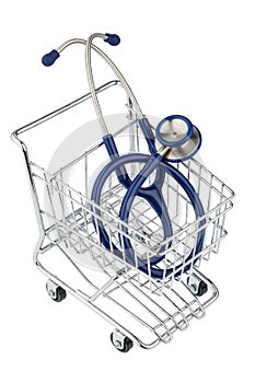 Stethoscope and shopping cart