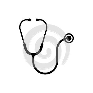 Stethoscope sign isolated on white background