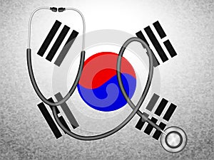 Stethoscope on South Korea flag