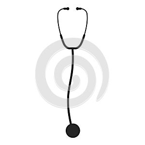 Stethoscope Straight Silhouette Vector