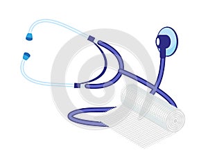 Stethoscope swathe icon, flat style photo
