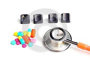 Stethoscope,tablets pills capsule