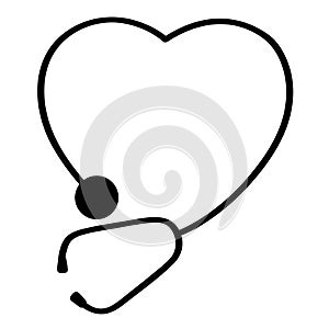 Stethoscope vector eps, Hand drawn, Vector, Eps, Logo, Icon, silhouette Illustration by crafteroks for different uses.