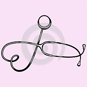 Stethoscope vector silhouette