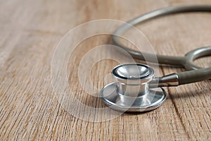 Stethoscope on a wooden