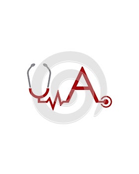 A stetoscope pulse logo , a medical logo vector