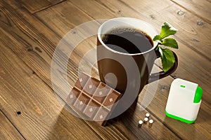 Stevia chocolate and coffee photo