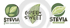 Stevia green sweetener organic products vector