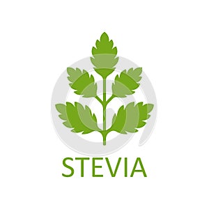 Stevia Leaves Icon. Natural Organic Logo. Vector