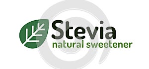 Stevia leaves symbol. Natural organic stevia sweetener substitute