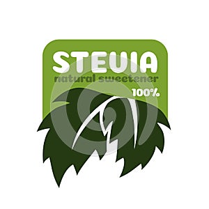 Stevia leaves vector symbol natural organic