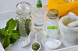 Stevia Products. Natural Sweetener. photo