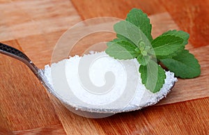 Stevia with spoonful of sugar