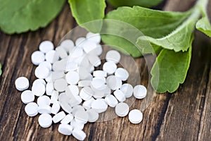 Stevia sweetener pills