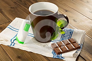 Stevia tabs and chocolate photo