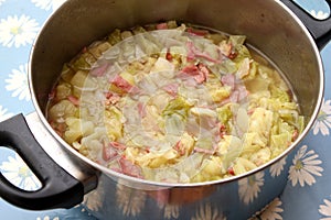Stew of cabbage and bacon