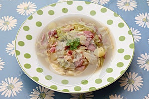 Stew of cabbage and bacon