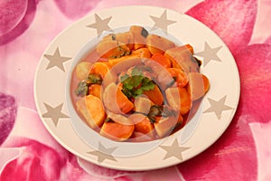 Stew of carrots and tomatoes