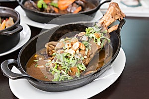 Stew lamb shank estouffade, popular french cuisine