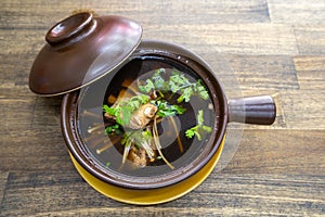 Stew of pork and herbal soup, ba kut teh,Malaysian stew of pork and herbal soup
