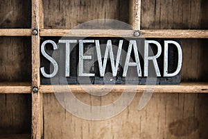 Steward Concept Metal Letterpress Word in Drawer