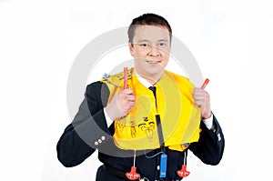 Steward with life jacket photo