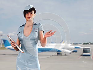 Stewardess in airport