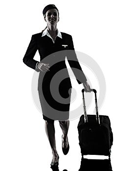 Stewardess cabin crew woman walking silhouette