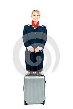 Stewardess with case