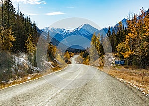 Stewart Cassiar Highway 37 in fall BC Canada