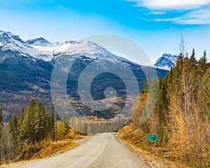 Stewart-Cassiar Highway 37 in fall BC Canada photo