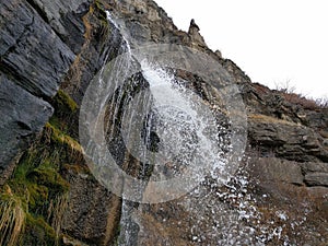 Stewart`s Falls Cascading in Autumn