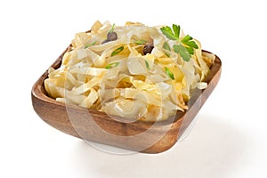 Stewed cabbage on plate