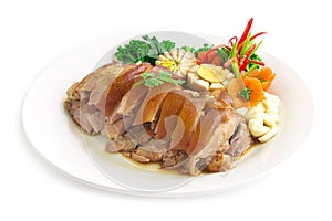Stewed pork leg without rice and egg in Brown sweet