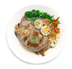Stewed pork leg without rice and egg in Brown sweet