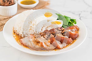 Stewed pork leg with rice