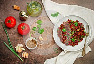 Stewed red beans. Lobio