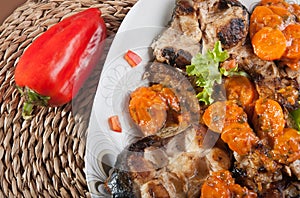 Stewed vegetables with fish