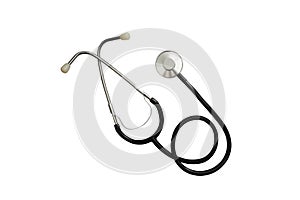 sthetoscope isolated over a white background. Medical instrument for auscultation photo