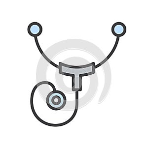 Sthetoscope line icon on background for graphic and web design. Simple vector sign. Internet concept symbol for website