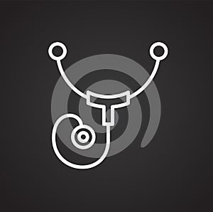 Sthetoscope line icon on background for graphic and web design. Simple vector sign. Internet concept symbol for website