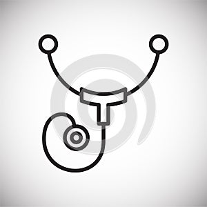 Sthetoscope line icon on background for graphic and web design. Simple vector sign. Internet concept symbol for website