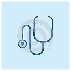 Sthetoscope Simple Blue Health Icon Vector Ilustration