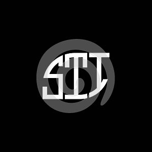 STI letter logo design on black background. STI creative initials letter logo concept. STI letter design.STI letter logo design on