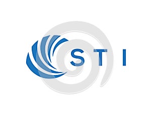 STI letter logo design on white background. STI creative circle letter logo concept.