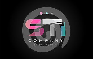 STI s t i three letter logo icon design photo
