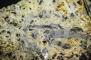 Stibnite acicular habit rock specimen from mining and quarrying